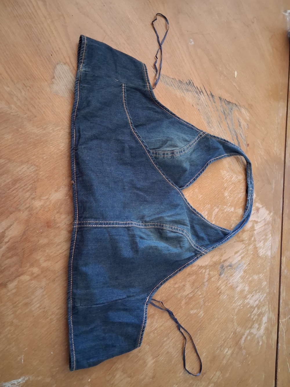 Zara Dark Blue Denim Halter Top
